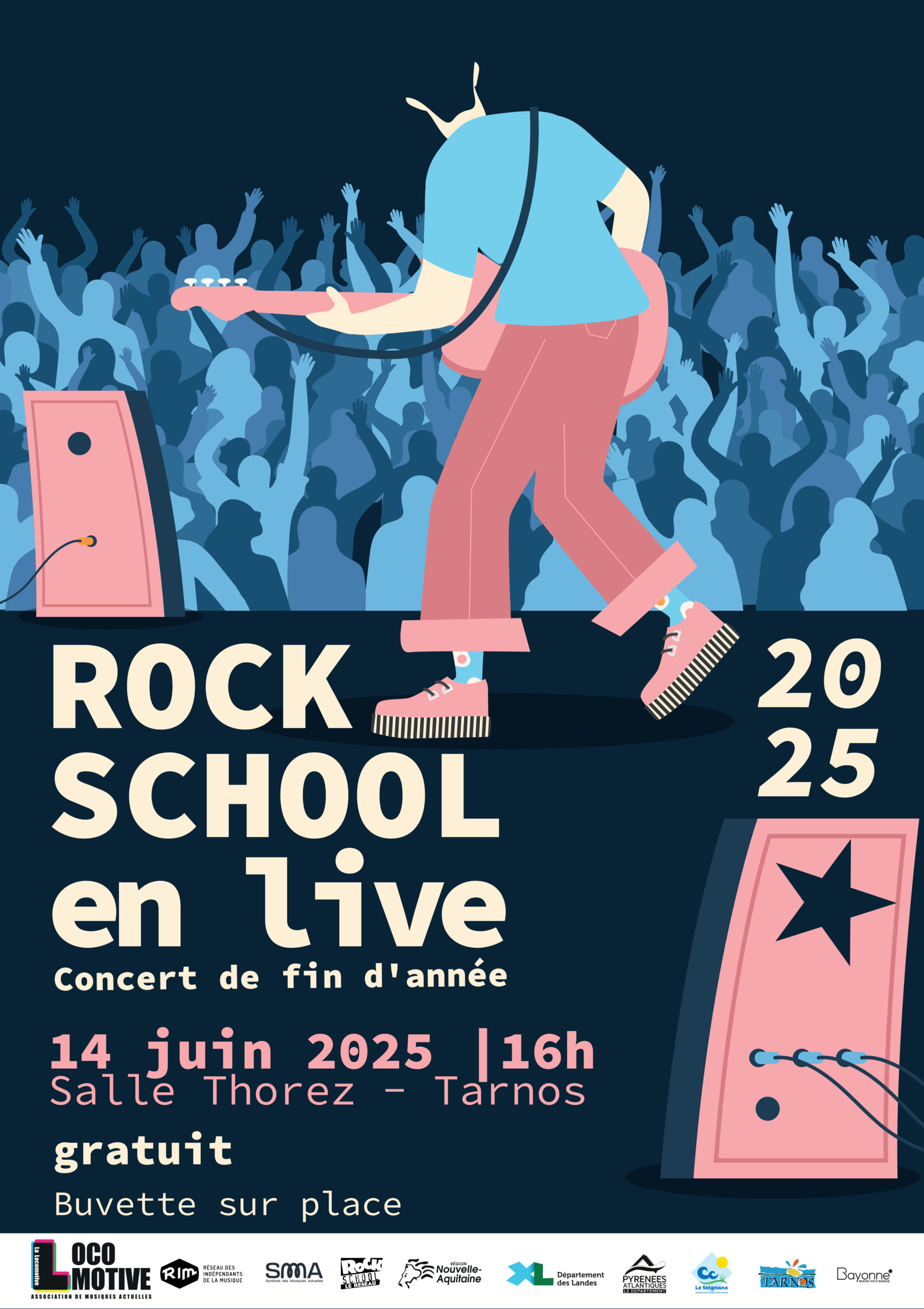 Affiche fête fin d'année Rockschool 2025